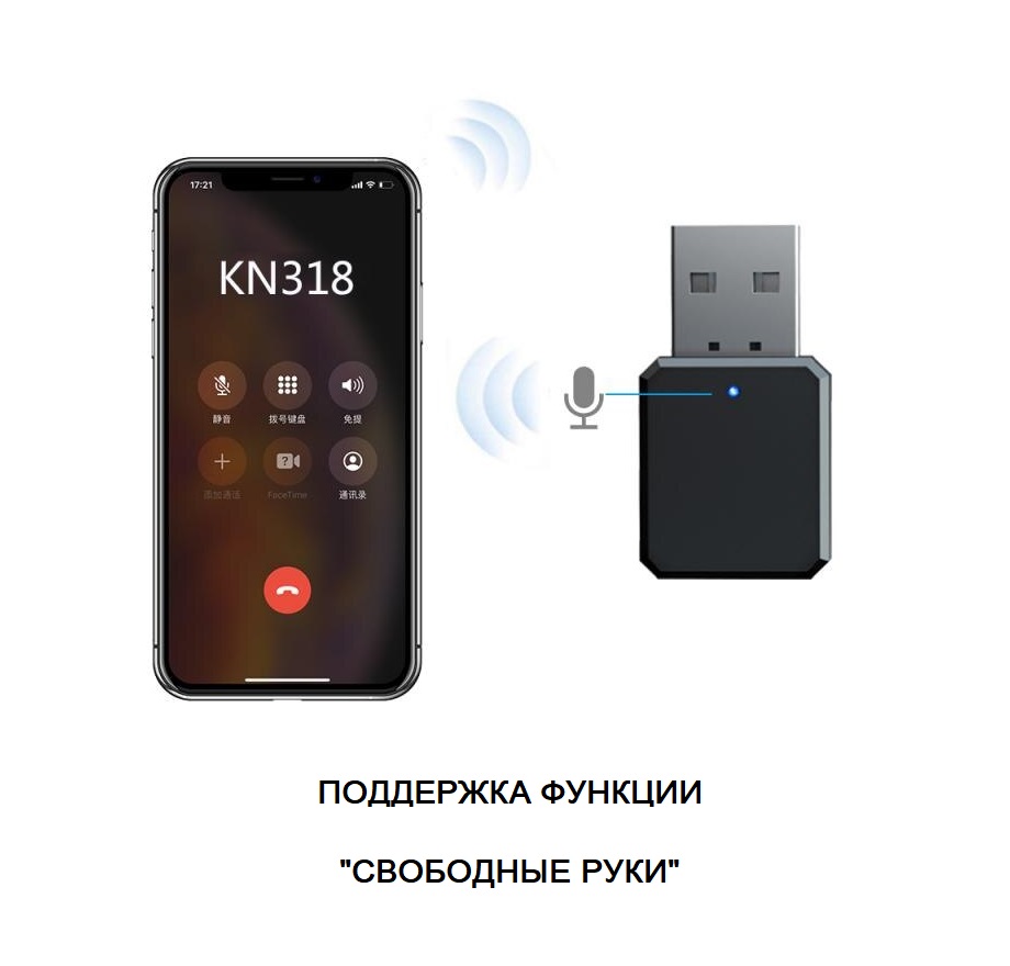 Аудиоконвертер приемник bluetooth V5.1 двухканальная стереосистема с микрофоном выход USB и AUX